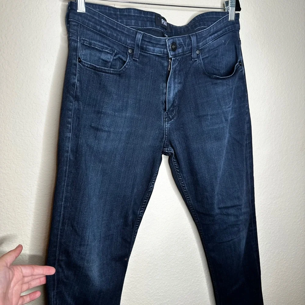 PAIGE Federal Slim Straight Leg Jeans Mens 33 Dark Indigo Wash Made in USA